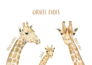 Personalised Giraffe Family Print, 3 of 5