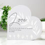 Personalised Leaf Detail Free Standing Heart Ornament, thumbnail 7 of 9