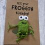 Frog Crochet Birthday Card Handmade, thumbnail 2 of 12
