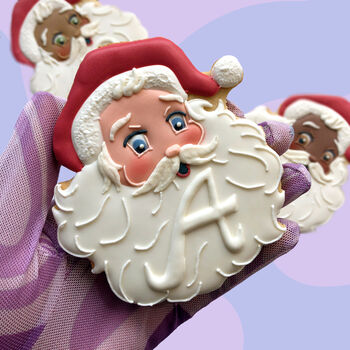 Personalised Initial Santa Iced Biscuit, 3 of 5