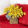 Yellow Forsythia Flower Basket Wreath, thumbnail 3 of 7