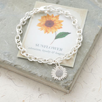 Sunflower Solid Or Gold Vermeil Silver Charm, 9 of 10