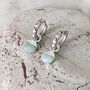 The Orb Aquamarine March Birthstone Earrings, Silver, thumbnail 1 of 6