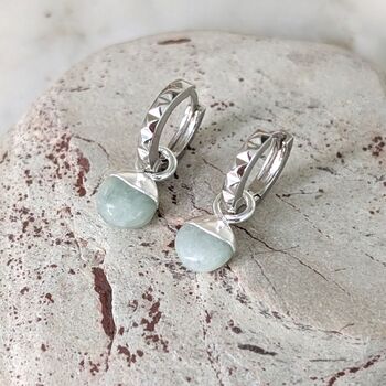 The Orb Aquamarine March Birthstone Earrings, Silver, 3 of 5