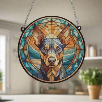 Miniature Pinscher Stained Glass Effect Suncatcher, 4 of 4