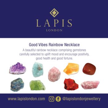 Good Vibes Rainbow Gemstone Beaded Necklace, 6mm, 6 of 7
