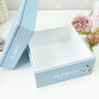 Personalised Baby Keepsake And Photo Box In Blue, thumbnail 3 of 11