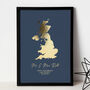 Personalised Gold Map Print, Engagement Gift, thumbnail 2 of 10