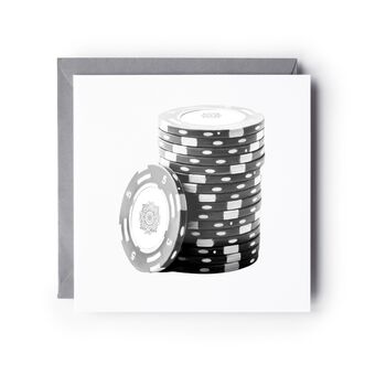 Casino Chips – Hand Drawn Gaming Greeting Card Illustration, 2 of 6