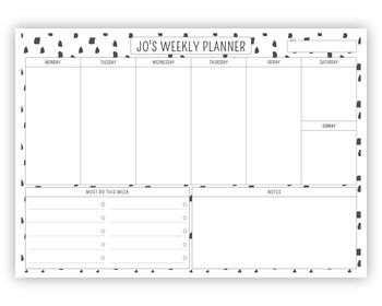Personalised Spotty Weekly Planner Tear Off Pad, 3 of 7