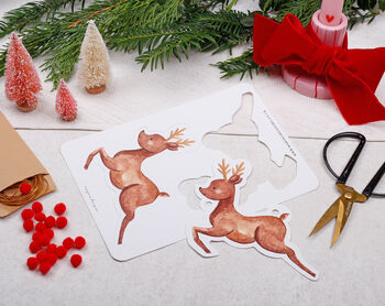 Vintage Christmas Bunting With 15 Reindeer Flag Design, 4 of 6