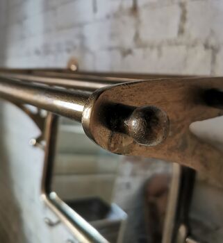 Antiqued Gold Retro Mirror Rack And Hooks, 5 of 5