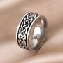 8mm Mens Celtic Knot Stainless Steel Band Ring, thumbnail 3 of 6