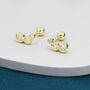 Sterling Silver Extra Tiny Cz Trio Screw Back Earrings, thumbnail 7 of 12