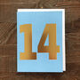 Mini Gold Foiled Number Fourteen Card, thumbnail 5 of 5