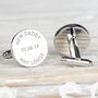 Personalised Any Message And Time Silver Cufflinks, thumbnail 4 of 4