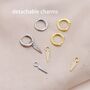 Sterling Silver Dangling Rhombus Spike Hoop Earrings, thumbnail 8 of 12