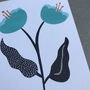 Blue Silver Floral Card, thumbnail 2 of 4