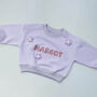 Personalised Girls Cotton Sweatshirt With Hand Crochet Flowers, thumbnail 5 of 10