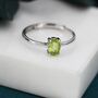 Sterling Silver Natural Green Peridot Oval Ring, thumbnail 2 of 11