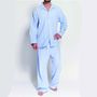 Men's Pyjamas Blue And White Striped Flannel, thumbnail 1 of 4