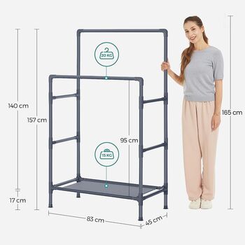 Clothes Rail Clothes Rack Drying Rail Metal Stand Shelf, 12 of 12