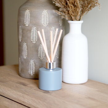Personalised Matt Grey Diffuser Bottle And Reed Set, 3 of 8