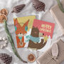 Set Of Eight A6 Cute Festive Animals Christmas Card Pack, thumbnail 3 of 5