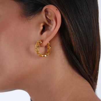 Art Deco Triangle Hoops In Gold Vermeil, 5 of 6