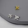 Sterling Silver Tiny Plane Stud Earrings, thumbnail 3 of 12
