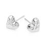Silver Plated Hammered Heart Stud Earrings – 12mm, thumbnail 5 of 7