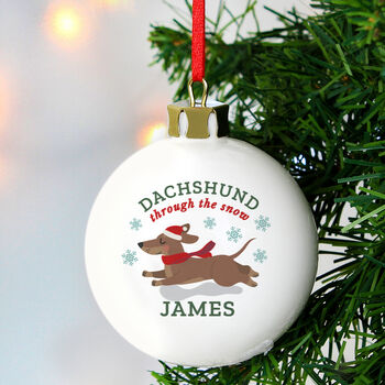 Personalised Dachshund Through… Bauble, 3 of 4