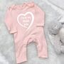 I Love My Uncle Personalised Heart Babygrow, thumbnail 8 of 9