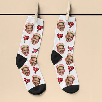 Personalised Valentine Face Socks, 3 of 7