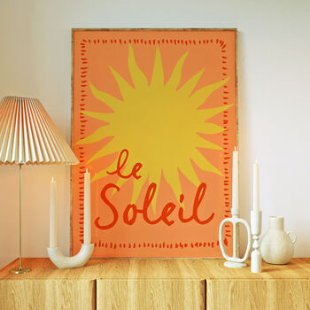 Le Soleil Illustrated Sun Giclee Print, 9 of 11