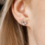 Silver Plated Triple Star Crystal Studs, thumbnail 1 of 3