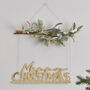 Gold Acrylic Christmas Hanging Decoration, Mistletoe, thumbnail 1 of 3