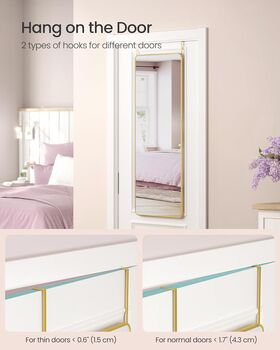 Over Door Hanging Mirror Wall Mount Mirror, 5 of 7