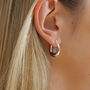 Sterling Silver Puffy Hoop Earrings, thumbnail 2 of 4