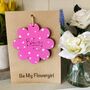 Personalised 'Be My Flowergirl' Wooden Flower Card, thumbnail 2 of 5