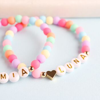 Personalised Colourful Heart Charm Bracelet, 3 of 5