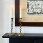 Pair Of Vintage Brass Spiral Candlesticks, thumbnail 1 of 5