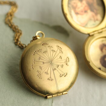 Engraved Dandelion Locket Necklace, 4 of 10