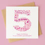 Pink Star Personalised Birthday Card For Her – Any Number, thumbnail 5 of 7