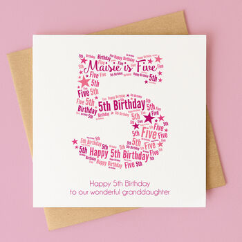Pink Star Personalised Birthday Card For Her – Any Number, 5 of 7