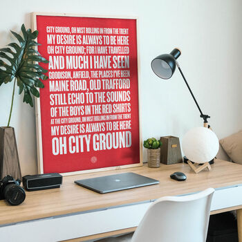 Nottingham Forest 'City Ground' Football Song Print, 2 of 3