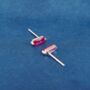 July Ruby Birthstone Stud Earrings, Gold Studs, Minimalistic Earrings, thumbnail 3 of 7