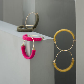 Gold Plated Wrapped Statement Hoop Earrings, 4 of 5