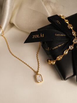 Gold Tennis Necklace Choker Necklace In 16k Gold Plated Irregular Cz Station Necklace,Anniversary Birthday Jewellery Gift, 4 of 6