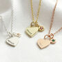 Personalised Heart And Birthstone Charm Necklace, thumbnail 1 of 8